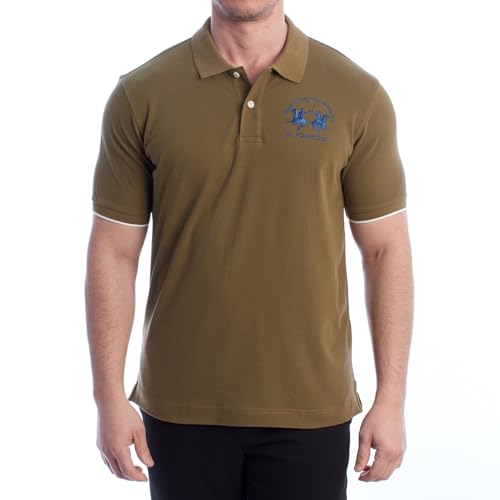 La Martina Green Cotton Polo Herren Shirt, Grün , XX-Large von La Martina