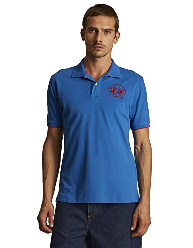 La Martina Herren Man Polo S/S Piquet STR Poloshirt, Blau (Classic Blue 07105), X-Large von La Martina