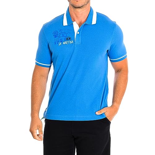 La Martina - Herren-Poloshirt aus Stretch-Baumwolle mit kurzen Ärmeln im Regular Fit, Glockenblume, Man La Martina - Herren-Poloshirt aus Stretch-Baumwolle mit kurzen Ärmeln im Regular Fit, Glockenblume, Man von La Martina
