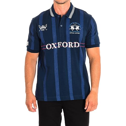 La Martina - Herren-Poloshirt mit kurzen Ärmeln aus 100% Baumwolle im Regular Fit, ClassicBlue/Navy, Man von La Martina