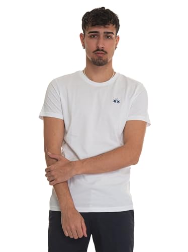 La Martina Herren Serge Kurzärmeliges T-Shirt, Bianco, L von La Martina