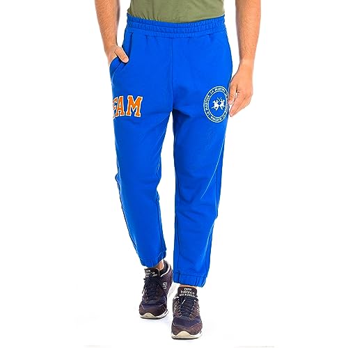 La Martina - Herrenhose Modell Jogger aus elastischer Baumwolle, hängend, Olympian Blue, Man, marineblau, L von La Martina