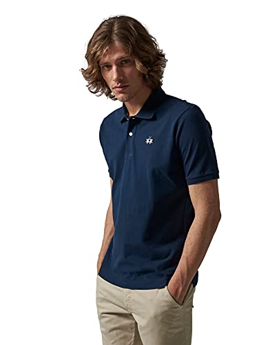 La Martina - Klassisches Poloshirt aus Piqué Regular Fit, Marineblau, Man La Martina - Klassisches Poloshirt aus Piqué Regular Fit, Marineblau, Man von La Martina