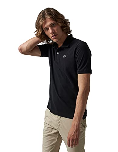 La Martina - Klassisches Poloshirt aus Piqué Regular Fit, Schwarz, Man La Martina - Klassisches Poloshirt aus Piqué Regular Fit, Schwarz, Man von La Martina
