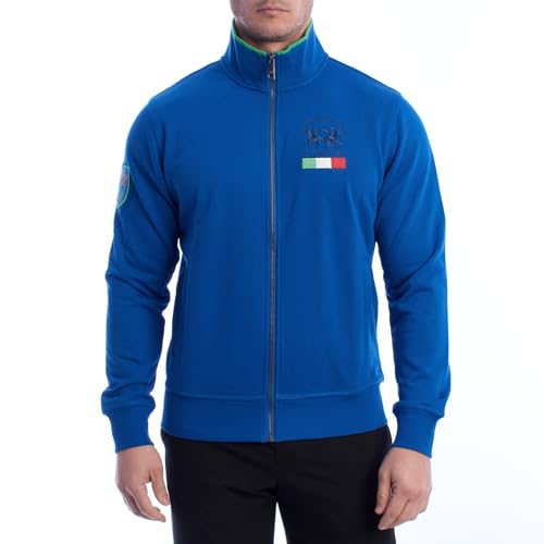 La Martina LA Sweatshirt mit Reißverschluss für Herren, Yishai, Marineblau – Medium, blau von La Martina