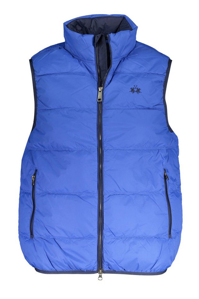 La Martina Outdoorjacke Blaue Herren-Weste mit Kontrastdetails und Stickerei - Ärmellos La Martina Outdoorjacke Blaue Herren-Weste mit Kontrastdetails und Stickerei - Ärmellos von La Martina