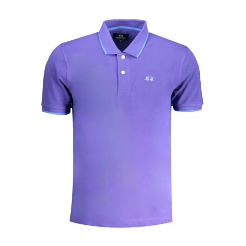 La Martina Purple Cotton Polo Herren Shirt, Violett, 3X-Groß von La Martina
