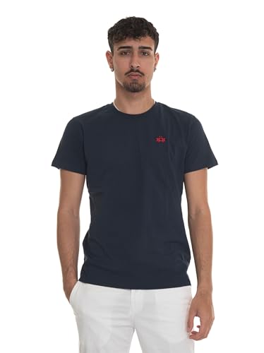 La Martina T-Shirt with Serge Logo Regular Fit Blue XL von La Martina