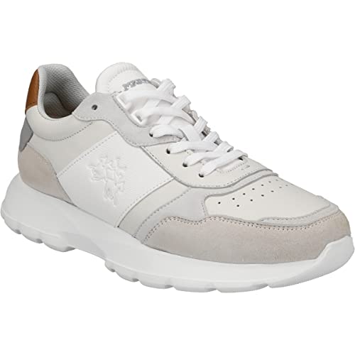 La Martina Sneaker LFM231.020.4010, Glattleder, Weiß, Herren EU 45 von La Martina