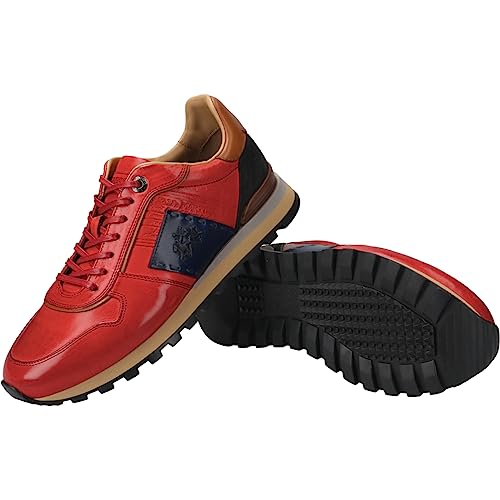 La Martina Sneaker Scarpa Rosso BLU, Glattleder, Rot, Herren EU 43 von La Martina