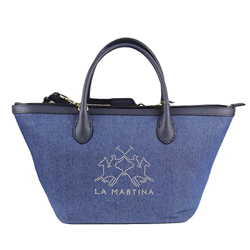 La Martina - Zweifarbiger Shopper aus Canvas, Marineblau, Woman La Martina - Zweifarbiger Shopper aus Canvas, Marineblau, Woman von La Martina