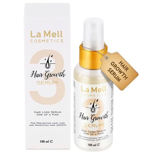Haarserum gegen Haarausfall für Frauen 100ml - Haarwachstum Beschleunigen mit Erbsen Peptiden - Hair Growth Lotion Haardichte Verstärker - Vitamin B5 B3 Haarpflege von La Mell COSMETICS professional