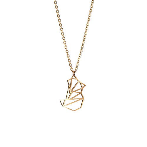 La Menagerie Fuchs Gold, Origami-Schmuck & vergoldete geometrische Kette - 18-karätig Goldkette & Fuchs-Halsketten für Frauen - Fuchs-Halskette für Mädchen & Origami-Halskette La Menagerie Fuchs Gold, Origami-Schmuck & vergoldete geometrische Kette - 18-karätig Goldkette & Fuchs-Halsketten für Frauen - Fuchs-Halskette für Mädchen & Origami-Halskette von La Menagerie