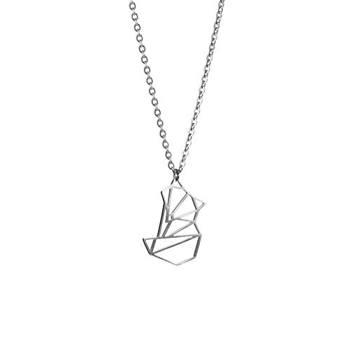 La Menagerie Fuchs Silber, Origami-Schmuck & versilberte geometrische Kette - 925 Sterling Silberkette & Fuchs-Halsketten für Frauen - Fuchs-Halskette für Mädchen & Origami-Halskette La Menagerie Fuchs Silber, Origami-Schmuck & versilberte geometrische Kette - 925 Sterling Silberkette & Fuchs-Halsketten für Frauen - Fuchs-Halskette für Mädchen & Origami-Halskette von La Menagerie