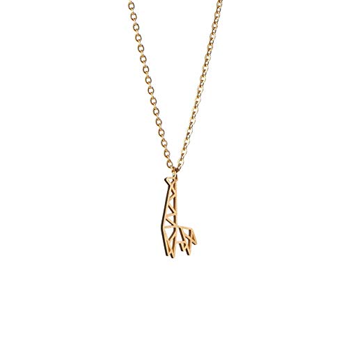 La Menagerie Giraffe Gold, Origami-Schmuck & vergoldete geometrische Kette - 18-karätig Goldkette & Giraffe-Halsketten für Frauen - Giraffe-Halskette für Mädchen & Origami-Halskette La Menagerie Giraffe Gold, Origami-Schmuck & vergoldete geometrische Kette - 18-karätig Goldkette & Giraffe-Halsketten für Frauen - Giraffe-Halskette für Mädchen & Origami-Halskette von La Menagerie