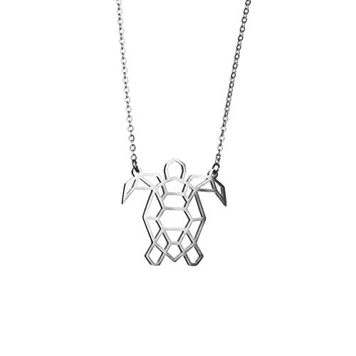 La Menagerie Schildkröte Silber, Origami-Schmuck & versilberte geometrische Kette - 925 Sterling Silberkette & Schildkröte-Halsketten - Schildkröte-Halskette für Frauen & Mädchen & Origami-Halskette La Menagerie Schildkröte Silber, Origami-Schmuck & versilberte geometrische Kette - 925 Sterling Silberkette & Schildkröte-Halsketten - Schildkröte-Halskette für Frauen & Mädchen & Origami-Halskette von La Menagerie