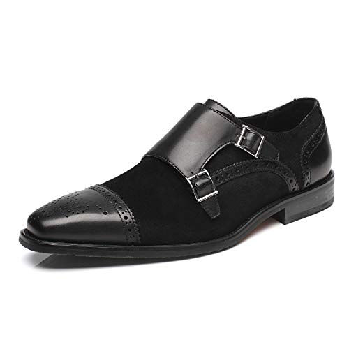 La Milano Herren Kleid Schuhe Schnürschuh Oxford Klassische Plain Toe Moderne Formale Lederschuhe für Männer, Noble-2-schwarz, 44 EU von La Milano