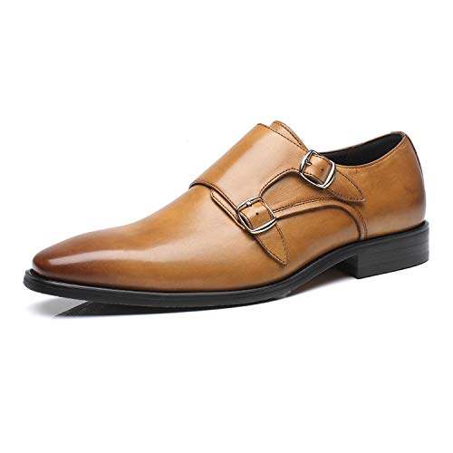 La Milano Herren Kleid Schuhe Schnürschuhe Oxford Classic Plain Toe Modern Formale Leder Schuhe für Herren, Braun (Charles-1-cognac), 46 EU von La Milano
