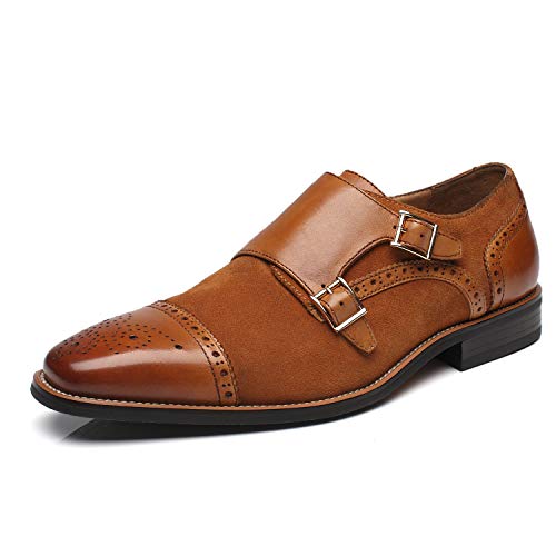 La Milano Herren Leder Oxford Schuhe Classic Cap Toe Oxfords Kleid Schuhe für Männer, Noble-1-cognac, 46 EU von La Milano