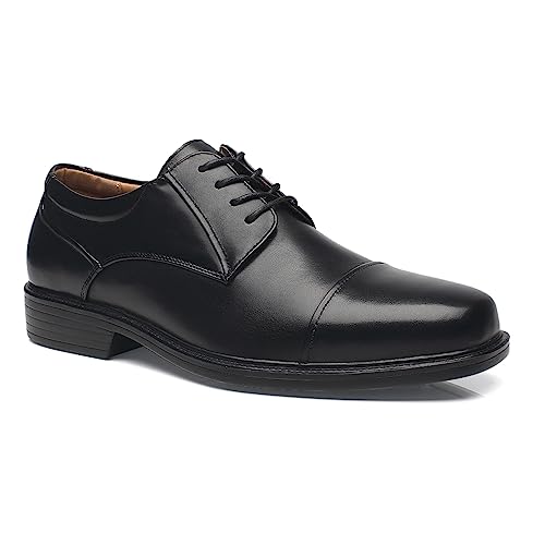 La Milano Herren Oxfords Klassische Moderne Runde Captoe Schuhe, Breit-8-schwarz, 9.5 X-Wide von La Milano