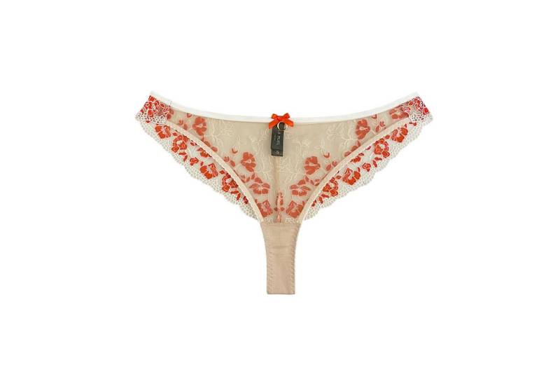 La Muel Lingerie Brasilslip mit knalligen orangenen Akzenten und Push-up Effekt von La Muel Lingerie