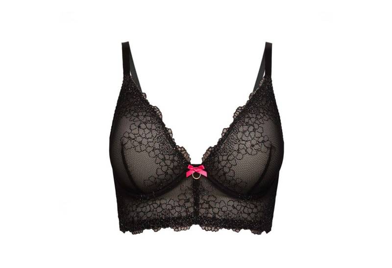 La Muel Lingerie Longline-BH außergewöhnlicher deep Plunge mit Regenbogen Stickerei, Cup C-I teifes Dekolleté von La Muel Lingerie