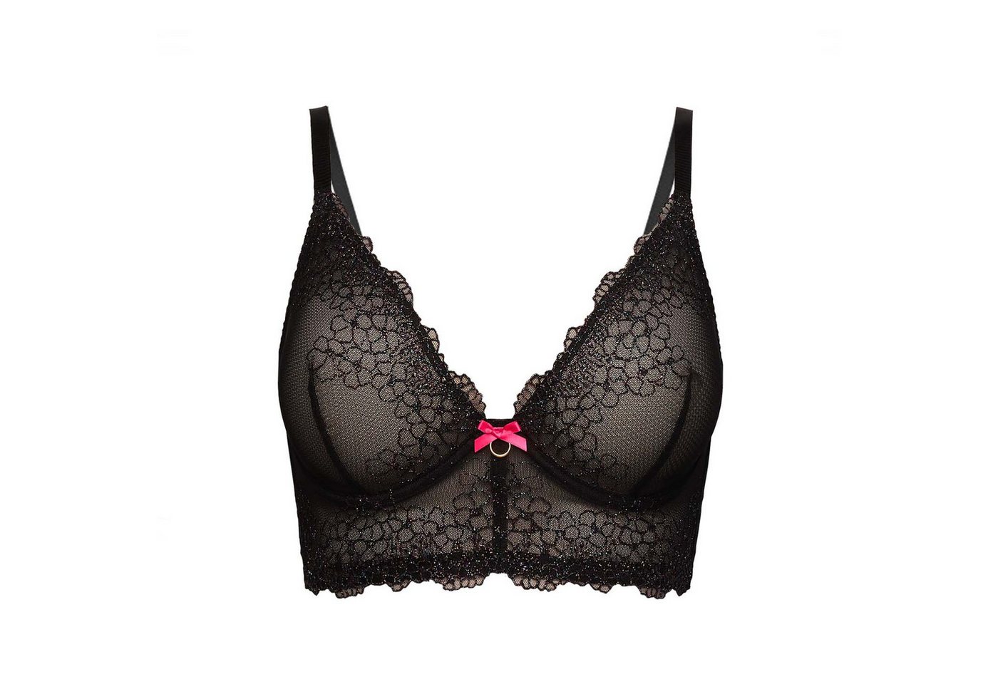 La Muel Lingerie Longline-BH außergewöhnlicher deep Plunge mit Regenbogen Stickerei, Cup C-I teifes Dekolleté von La Muel Lingerie