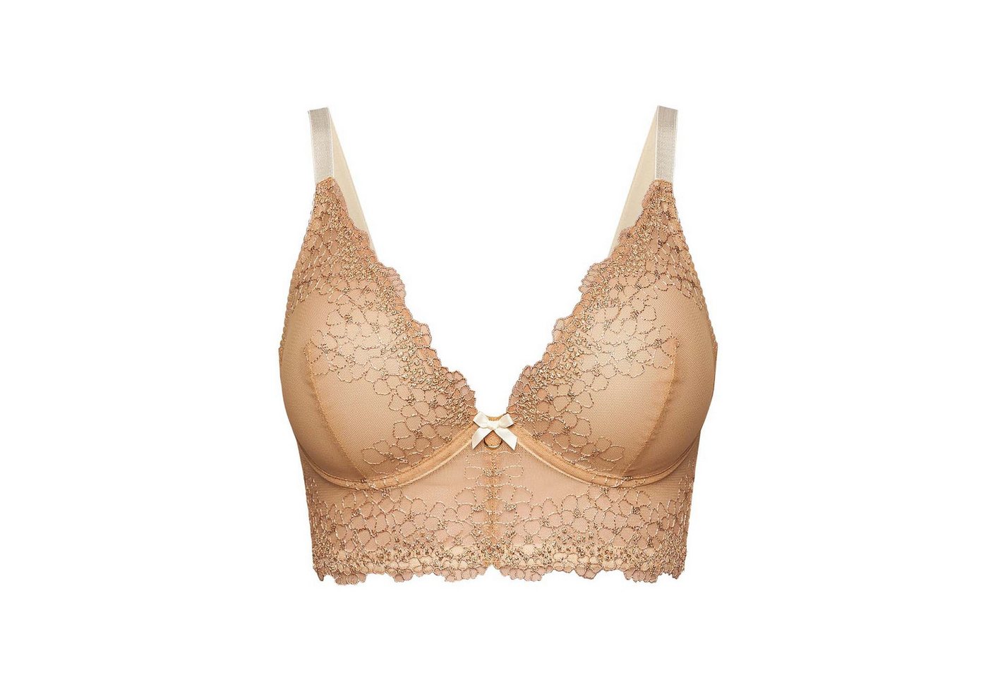 La Muel Lingerie Longline-BH deep Punge mit goldenen Akzenten, Cup C-I tiefes Dekolleté von La Muel Lingerie