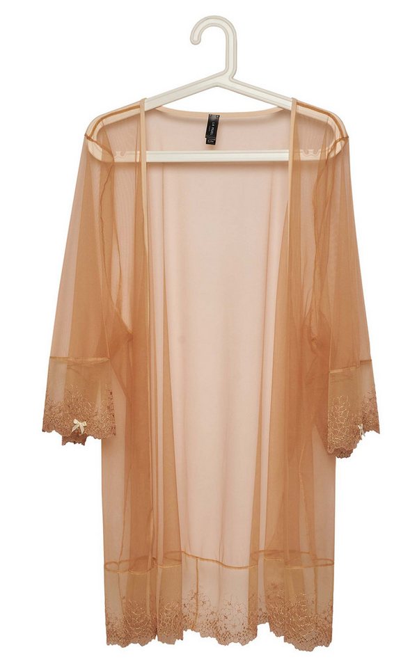 La Muel Lingerie Morgenmantel feines transparentes Mesh und Stickerei Abschluss, verspielt von La Muel Lingerie