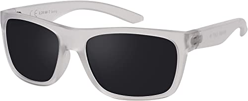 La Optica B.L.M. Herren Sonnenbrille UV400 Männer Sportbrille Fahrradbrille - Matt Transparent Durchsichtig (Gläser: Grau) von La Optica B.L.M.