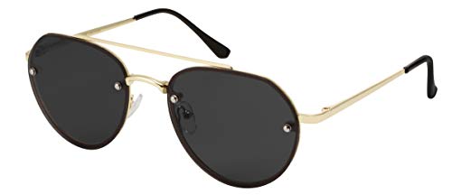 La Optica B.L.M. Sonnenbrille Herren Damen Retro Pilotenbrille Fliegerbrille Gold - Brillenbeutel Brillenputztuch - Gläser Schwarz/Grau von La Optica B.L.M.