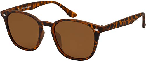 La Optica B.L.M. Sonnenbrille Herren Damen UV400 Leicht Klein Retro - Gummiert Braun (Gläser: Braun) von La Optica B.L.M.