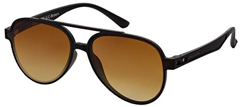 La Optica B.L.M. Sonnenbrille Herren Damen UV400 Retro Pilotenbrille Fliegerbrille - Carbon Optik Braun (Gläser: Braun Verlauf) von La Optica B.L.M.