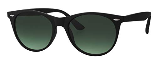 La Optica B.L.M. Sonnenbrille Herren Damen UV400 Rund Oval Retro - Matt Schwarz (Gläser: Grün Verlaufstönung) von La Optica B.L.M.