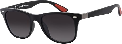 La Optica B.L.M. Sonnenbrille Herren Damen UV400 Schutz Festival JGA Sport Rave - Matt Schwarz Gläser Grau Verlauf von La Optica B.L.M.
