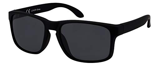 La Optica B.L.M. Sonnenbrille Herren UV400 Retro Sportbrille Fahrradbrille - Gummiert Schwarz (Grau Klassisch) von La Optica B.L.M.