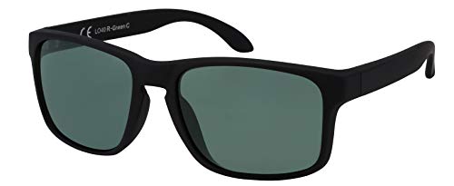 La Optica B.L.M. Sonnenbrille Herren UV400 Retro Sportbrille Fahrradbrille - Gummiert Schwarz (Grün Klassisch) von La Optica B.L.M.