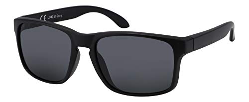 La Optica B.L.M. Sonnenbrille Herren UV400 Retro Sportbrille Fahrradbrille - Matt Schwarz (Grau Klassisch) von La Optica B.L.M.