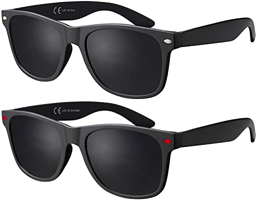 La Optica B.L.M. Herren Sonnenbrille UV400 CAT 3 Damen Unisex Outdoor Retro Sunglasses Men Party Festival Set Sport Matt Schwarz (Gläser: Grau) von La Optica B.L.M.