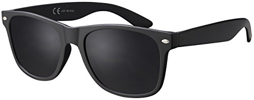 Sonnenbrille La Optica UV 400 CAT 3 Damen Herren Unisex Fahrradbrille - Matt Schwarz (Gläser: Grau) von La Optica B.L.M.