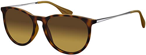 Sonnenbrille La Optica UV 400 Schutz Unisex Damen Herren Vintage Rund Round - Horn Havana Gummiert (Gläser: Braun) von La Optica B.L.M.