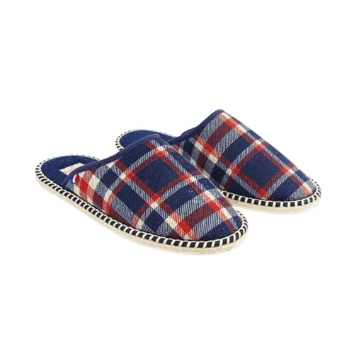 Unisex Pantoletten im Pantoffel-Stil in den Farben Blau – MIF – Baumwolle/Wolle Hausschuhe für den Sommer – bequem/warm – bequeme Sohle, rutschfest, Innenschuh für Außen/Innen warm., blau, 43/44 EU von La Pantoufle du Berry