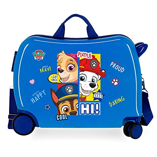 Paw Patrol Be Happy Kinder-Koffer Blau 50x39x20 cms Hartschalen ABS Kombinationsschloss 38L 2,1kgs 4 Räder Handgepäck von La Patrulla Canina