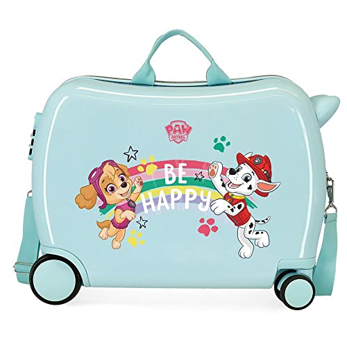 Paw Patrol Be Happy Kinder-Koffer Blau 50x39x20 cms Hartschalen ABS Kombinationsschloss 38L 2,1kgs 4 Räder Handgepäck von La Patrulla Canina