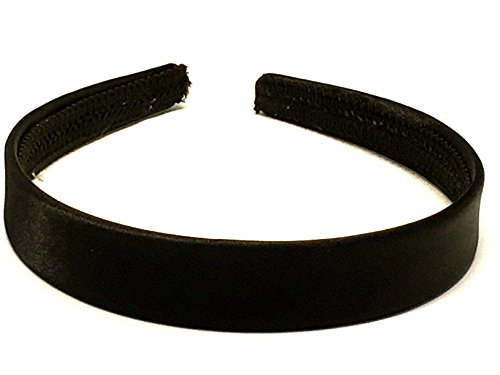 La Peach Fashions Haarreif, Satin, 2 cm breit, einfarbig, schöne Farbe, Haarreif, Qualität, Haarreif, Schwarz von La Peach Fashions