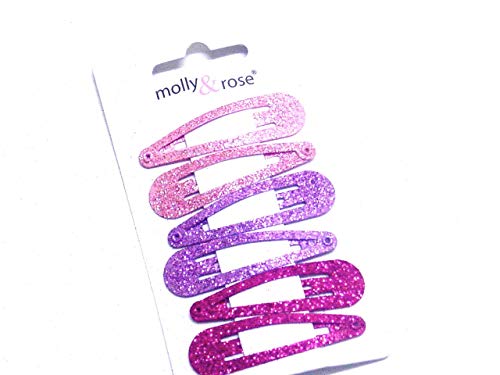 La Peach Fashions hinreißende Kinder-Haarklemmen, Haarspangen in abgestuften Rosa-Tönen mit Glitzer, Haarclips von ELEGANT QUEEN