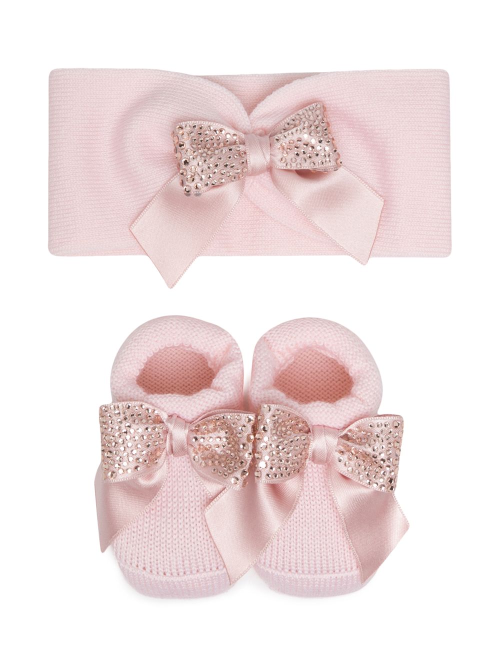 La Perla Kids Gestricktes Set mit Schleifendetail - Rosa von La Perla Kids