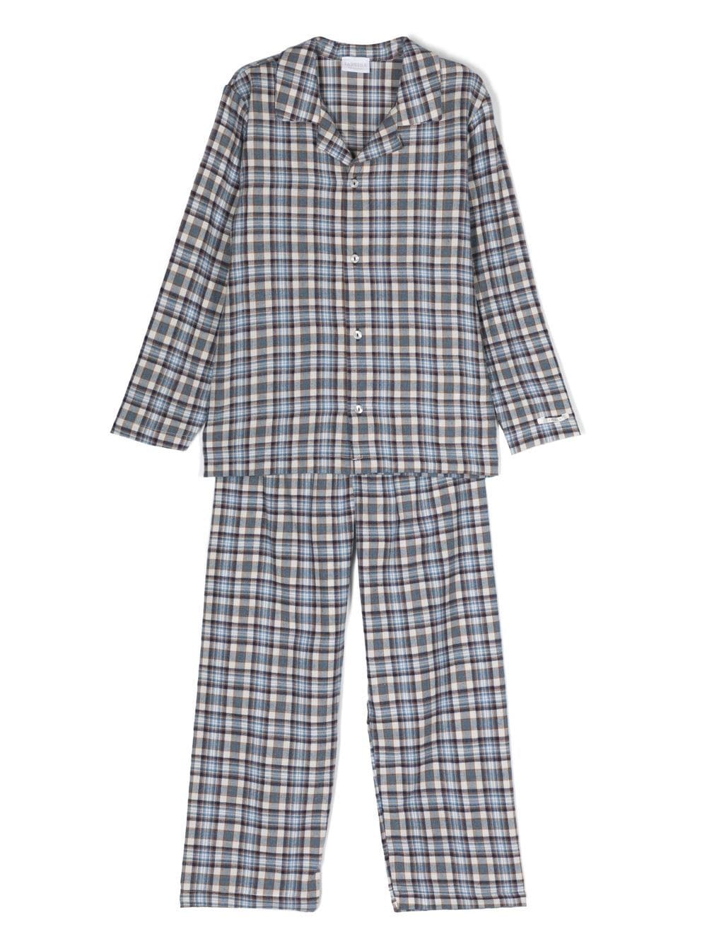 La Perla Kids Karierter Pyjama - Blau von La Perla Kids