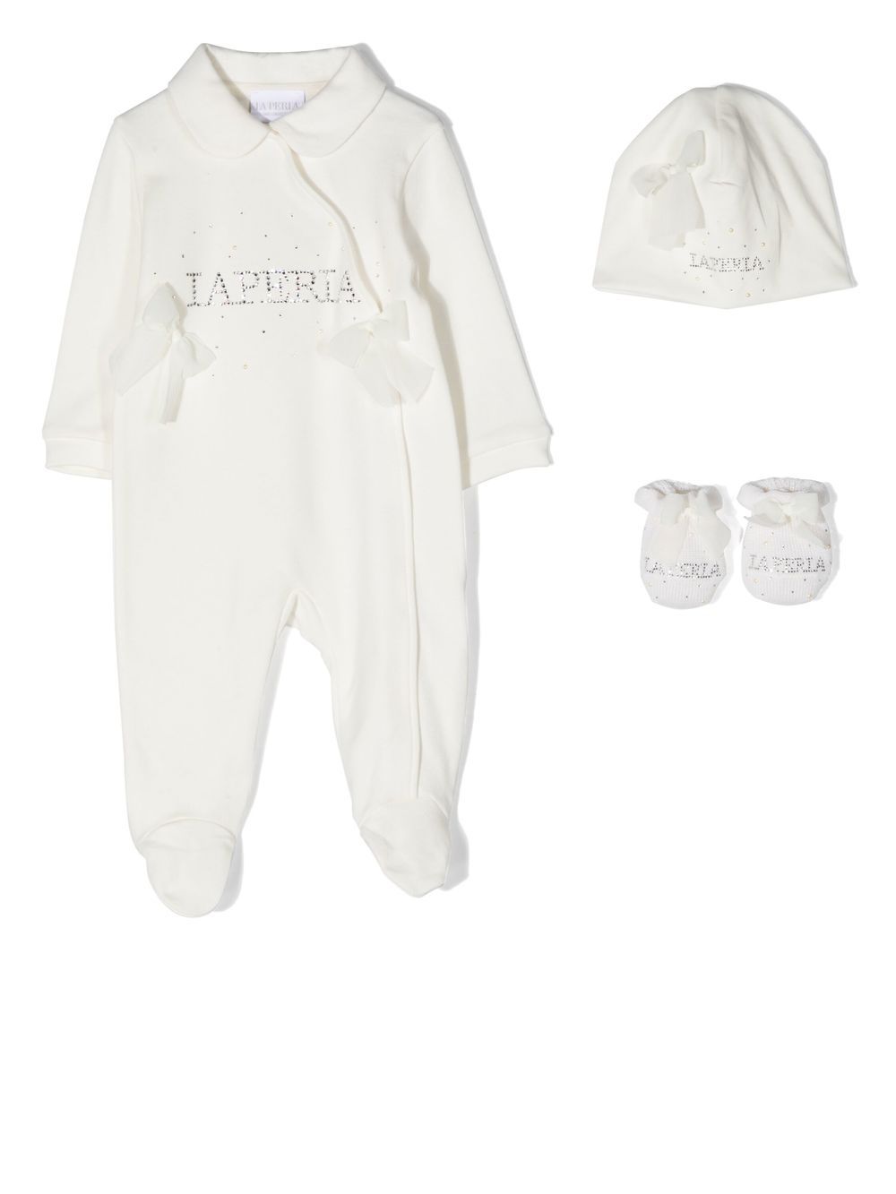 La Perla Kids Strampler-Set mit Logo-Stickerei - Weiß von La Perla Kids