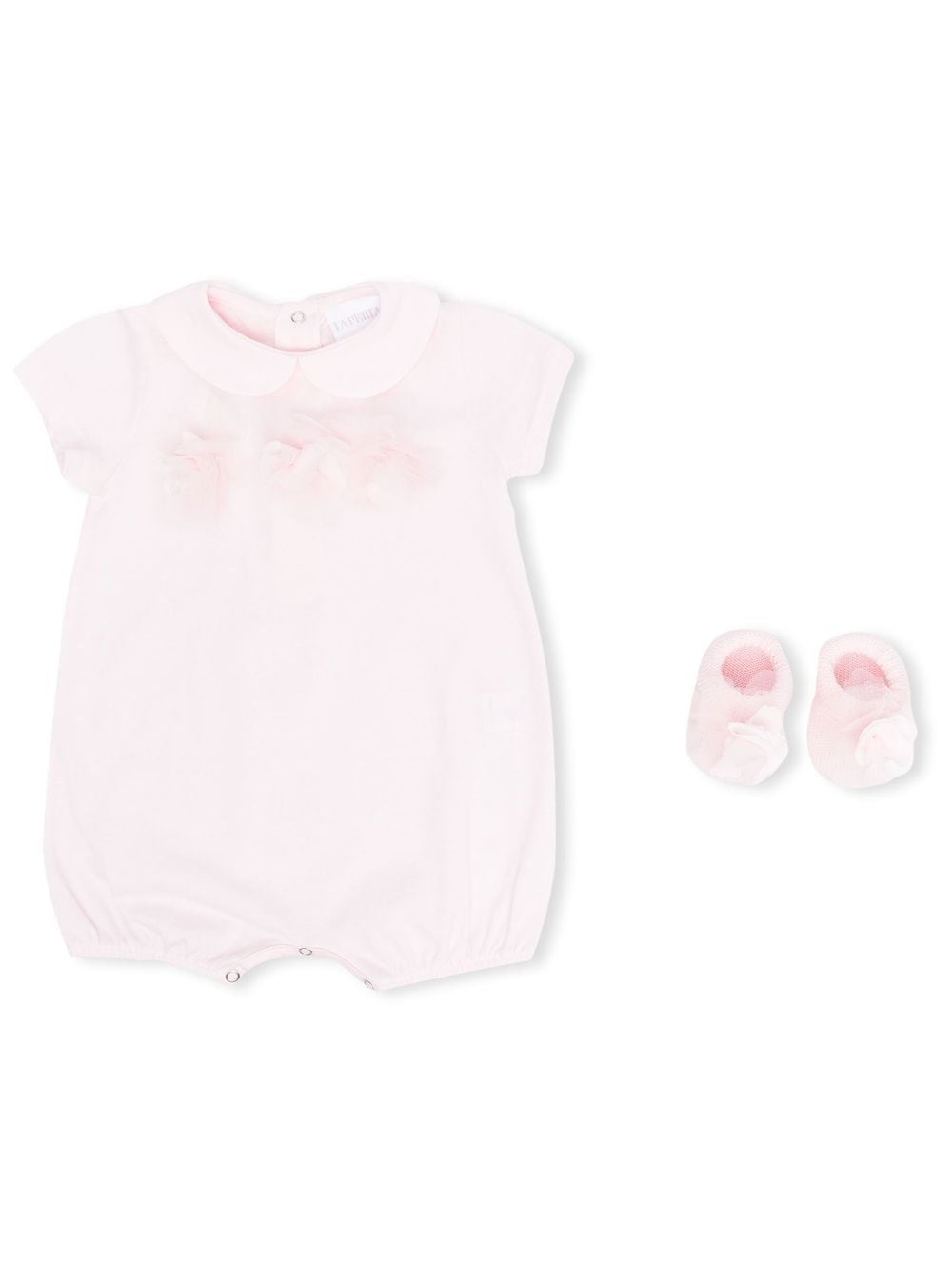 La Perla Kids Strampelanzugset mit Blumen-Applikationen - Rosa von La Perla Kids